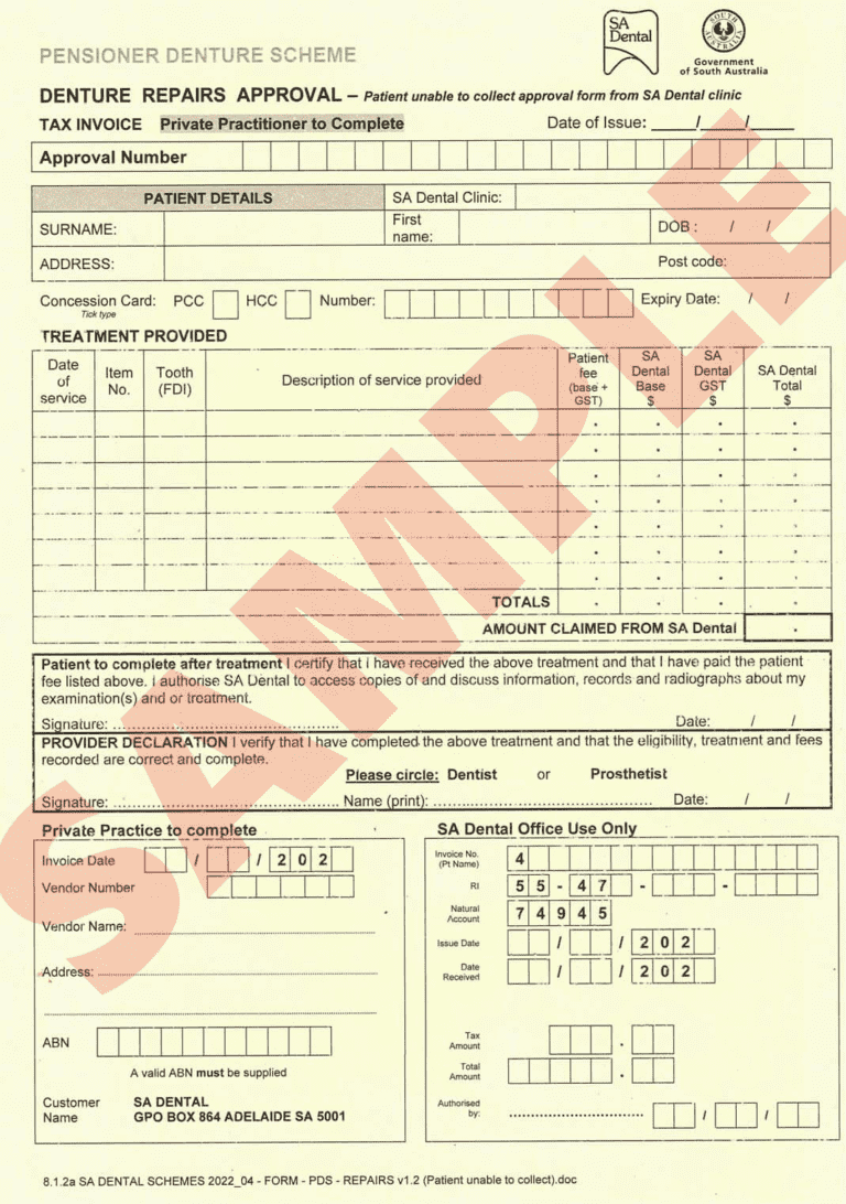 Pensioner Denture Scheme Adelaide Royal Park Dental